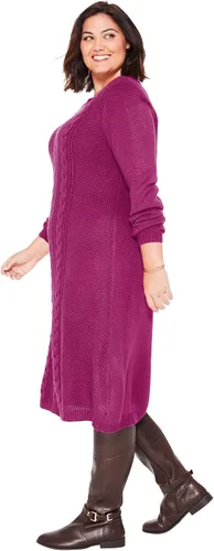 Vista 4 de Woman Within Vestido de punto trenzado para mujer, talla grande
