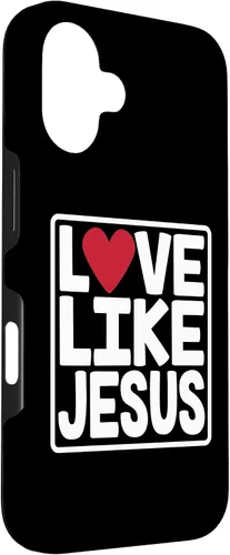 Vista 3 de iPhone 16 Love Like Jesus Valentines Day Heart Case