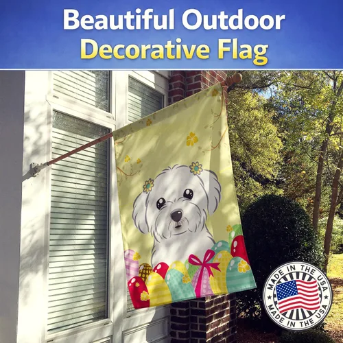 Vista 554 de Caroline's Treasures BB1923GF Bandera decorativa para jardín con diseño de Border Collie, para caza de huevos de Pascua, para jardín, jardín, patio