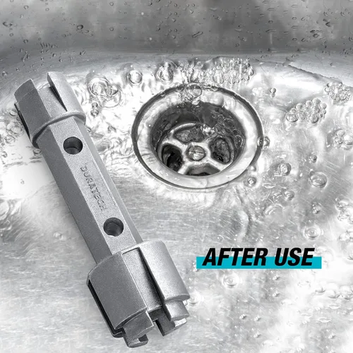 Vista 7 de DURATECH Llave removedora de drenaje de tubo, llave de aleación de aluminio de doble extremo para desagües de baño y ducha Llave de aleación