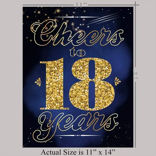 Vista 3 de Saludos a los 18 años – Ideal para decoración de cumpleaños de 18 años, carteles de cumpleaños, decoración de aniversario y reuniones familiares