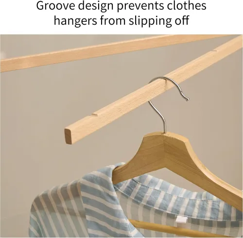Vista 7 de LEQ Tendedero plegable para ropa interior con 4 pies de soporte, tendedero de ropa para apartamento con 12 brazos de secado de madera
