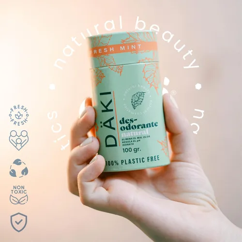 Vista 4 de Däki Natural Deodorant Stick 100 g – Refreshing Mint, Aluminium-Free, Natural, Paraben Free – Sensitive Skin – Biodegradable Compostable Packaging