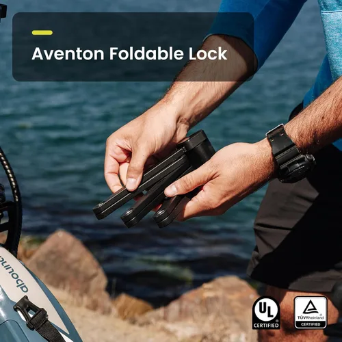 Vista 5 de Aventon Cerradura plegable, cerraduras de bicicleta resistentes antirrobo para barras de acero de 0.335 in de grosor, cerradura de bicicleta