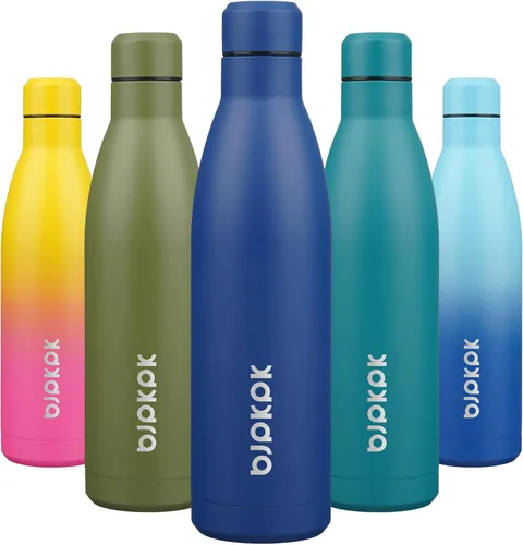 Vista 58 de [Usado] BJPKPK Botella de agua pequeña aislada de 12 onzas, frasco a prueba de A-azul