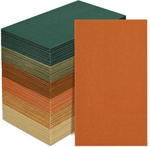 Vista 12 de Teling 50 piezas de servilletas de papel de Navidad desechables, servilletas de Navidad para cena y cóctel, toallas de mano rojas y verdes