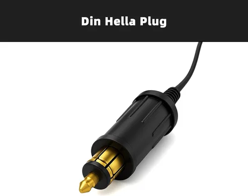 Vista 4 de Cliff Top Adaptador de Enchufe DIN Hella de Motocicleta a Toma de Encendedor de Cigarrillos – Convertidor de Cable de Extensión de 12V/24V