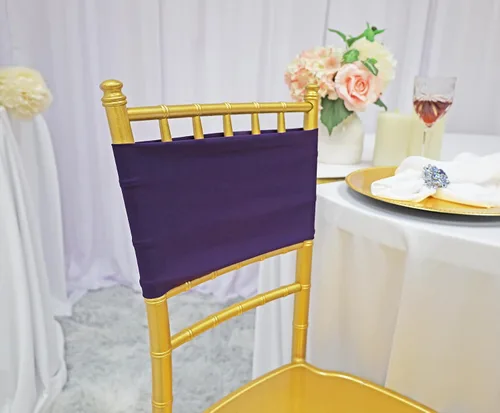 Vista 33 de (10 bandas elásticas de elastano de 7 x 13 pulgadas, de doble capa, lazos elásticos de licra para silla, lazos para bodas, fiestas, banquetes
