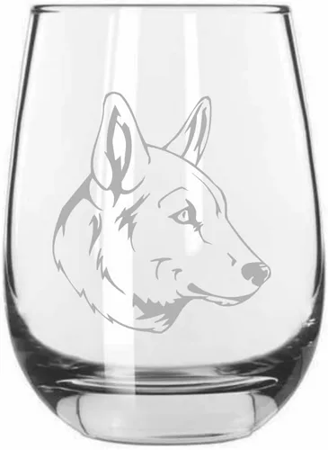 Vista 247 de Shar Pei (chino) - Vaso de vino sin tallo grabado para perro, 15.25 onzas