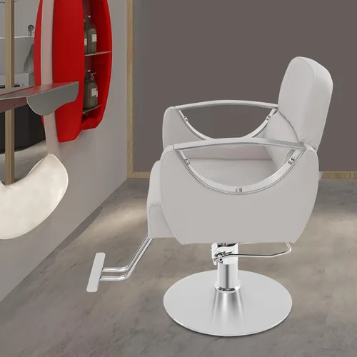 Vista 2 de Silla de peluquería para estilista Silla de peluquería hidráulica ajustable con giro giratorio de 360 grados para peluquería peluquería tatuaje