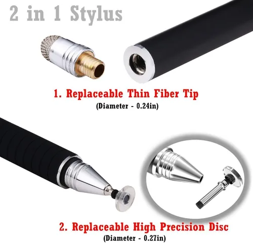 Vista 3 de MEKO Universal Stylus,[2 in 1 Precision Series] Disc Stylus Touch Screen Pens for All Capacitive Touch Screens Cell Phones, Tablets, Laptops Bundle