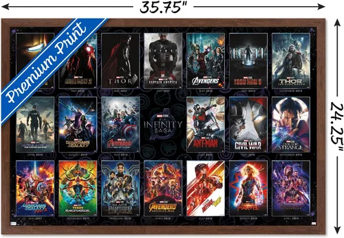 Vista 3 de Trends International Marvel Avengers: The Infinity Saga - Póster de pared de una hoja, 34 pulgadas de largo x 22.4 pulgadas, versión enmarcada