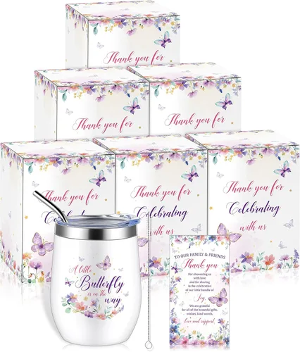 Vista 10 de Hoolerry Juego de 6 tazas para baby shower, vaso de acero inoxidable de 12