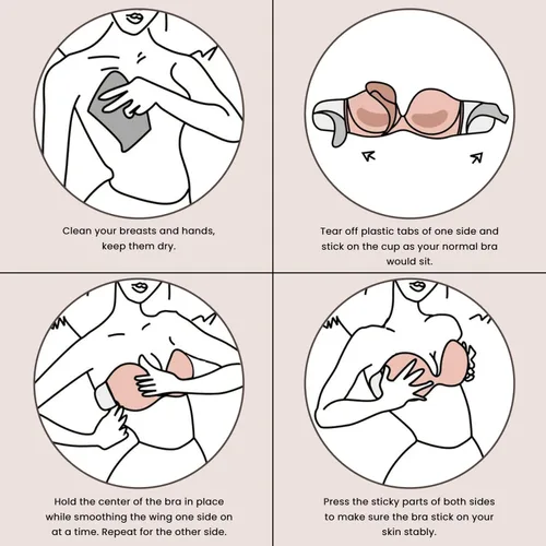 Vista 6 de Brasier adhesivo invisible sin tirantes para mujer, con relleno y aros para vestido sin espalda