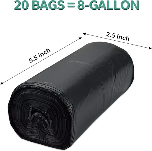 Vista 2 de Bolsas de inodoro portátiles para camping 80/60/20 100% compostables de 8 galones, uso con inodoro de cubo de 5 galones, bolsas de desechos de 20