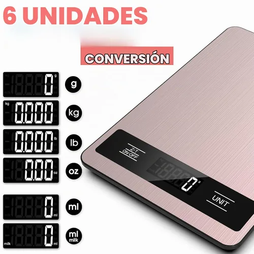 Vista 2 de Báscula de alimentos, báscula digital de cocina de 11 libras, pesa gramos y onzas para hornear, cocinar y preparar comidas, graduación precisa