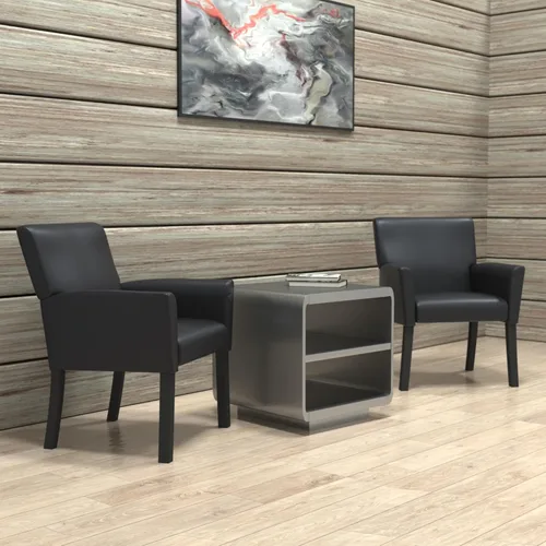 Vista 2 de Boss Office Products Executive Box - Silla con brazo con acabado de caoba en color negro