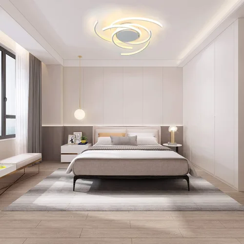 Vista 4 de Lámpara de techo LED regulable para sala de estar, moderna lámpara de techo de flores con control remoto, lámpara colgante para comedor, lámpara