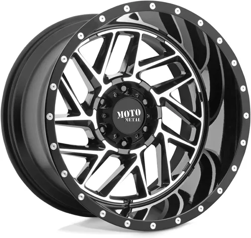 Vista 3 de Moto Metal 16X8 5X4.5 4.26-6mm GLOSS BLACK MACHINED - MO98568012306N