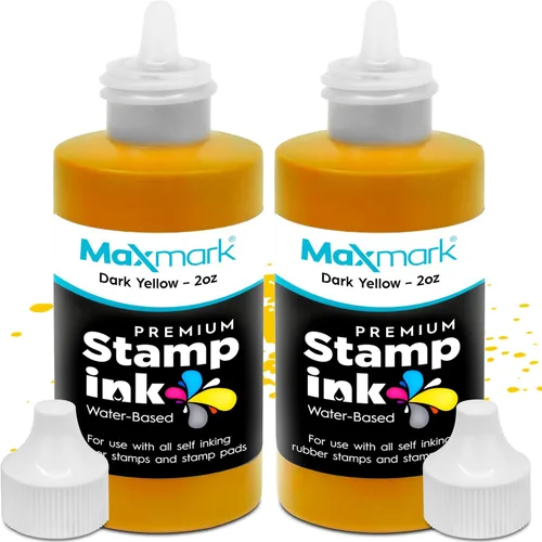 Vista 93 de MaxMark Premium - Tinta de recarga con punta de control en botella para sellos autoentintados, color negro - 1 onza