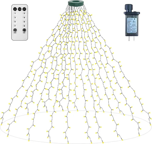 Vista 16 de aneeway 400 luces LED para árbol de Navidad, luces de Navidad con 8 modos de luz y función de memoria, 16 cadenas de luces de 6.6 pies con función