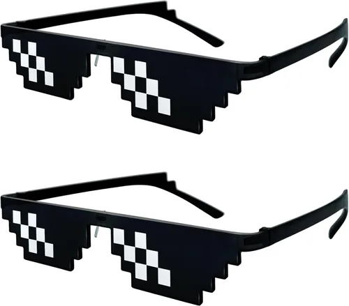 Vista 8 de Lorigun Thug Life - Gafas de sol Pixel para fiesta, lidiar con eso, gafas de despedida de soltero