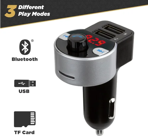 Vista 2 de Scosche SBTFM4-XCES0 Select Bluetooth 5.0 Kit de coche Transmisor FM con pantalla LED digital y puertos de carga duales