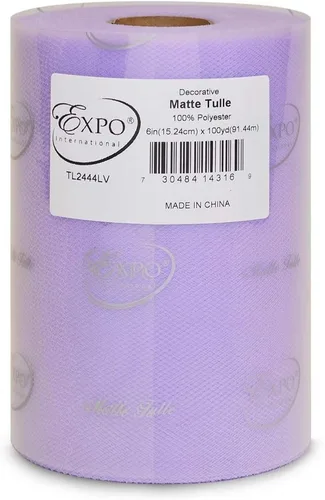 Vista 54 de Expo International Tul mate decorativo, rollo/carrete de 6 x 100 yardas, tela de tul de poliéster ligera para tutús, disfraces y decoraciones