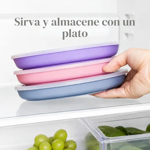 Vista 7 de WeeSprout Platos sin succión para bebés y niños pequeños con tapas, platos de silicona 100% de grado alimenticio, tapas de plástico duro de alta