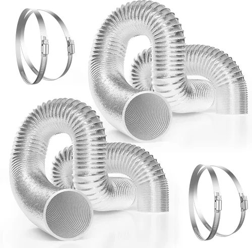 Vista 13 de VIVOSUN Conducto de aluminio flexible de 4 pulgadas y 8 pies con 2