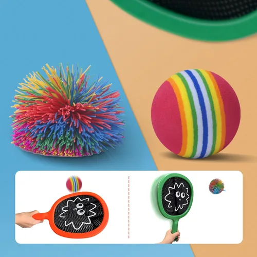 Vista 4 de Juego de pelota inflable de raqueta para niños y adultos, actividades familiares, juegos de juegos para interiores y exteriores, juguetes deportivos