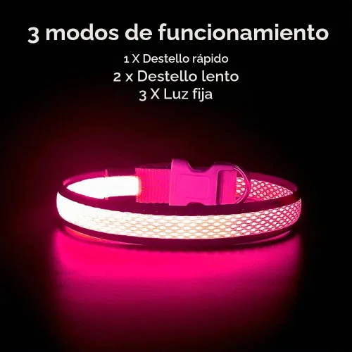 Vista 2 de YFbrite - Collar para perro con luz, collar de perro LED recargable por USB, luces súper brillantes para caminar por la noche, collar de perro