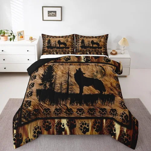 Vista 33 de Feelyou Juego de edredón de animales de la selva para todas las estaciones, juego de ropa de cama con 1 funda de almohada de microfibra de elefante