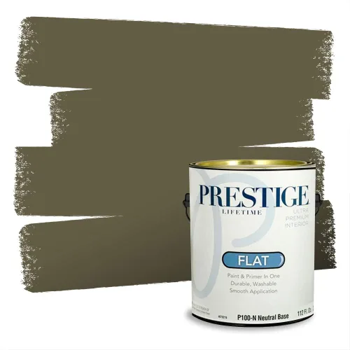 Vista 253 de Prestige Paints - Pintura exterior e imprimación en uno, 1 galón, plano, compatibilidad comparable con el color menta «Whipped Mint» de Behr