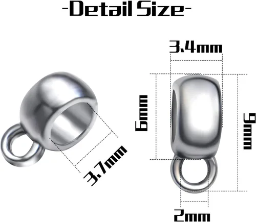 Vista 3 de 100 cuentas de columna de plata antigua, cuentas de tubo de fianza, cuentas de fianza, colgantes, enlaces de conector para colgante, pulsera