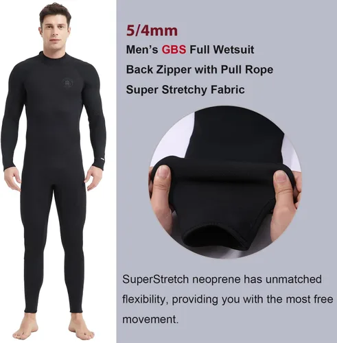 Vista 2 de Trajes de neopreno Lemorecn para hombre de 3/2 mm, traje de buceo de cuerpo entero Hombres 5/0.157 in Negro