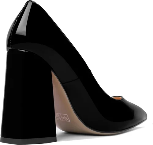 Vista 5 de SHOWFOREST Zapatos de tacón alto para mujer, sin cordones, con puntera puntiaguda, de 4 pulgadas