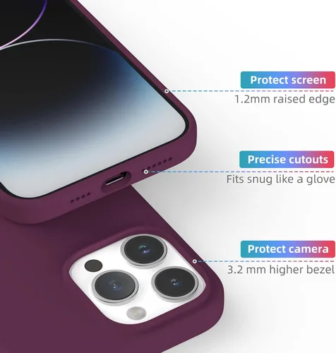 Vista 56 de Funda de silicona líquida compatible con iPhone 12 Pro Max 6.7 pulgadas, funda de gel de protección completa con forro de microfibra, funda