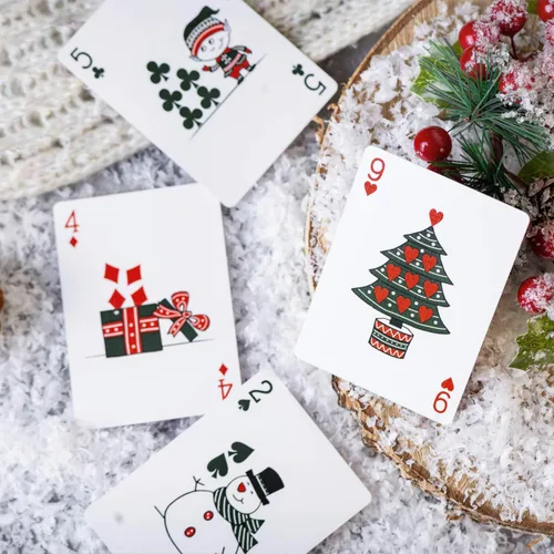 Vista 7 de Naipes de Navidad, bonitos diseños para diversión familiar con libro electrónico de juegos de cartas gratis. Gran regalo de relleno de calcetines