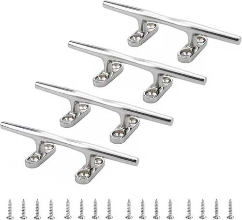 Vista 10 de MIZUGIWA Boat Cleats 316 Stainless Steel,4 inch 5 inch 6 inch 8 inch Marine Dock Cleat Open Base with Fasteners for Boat