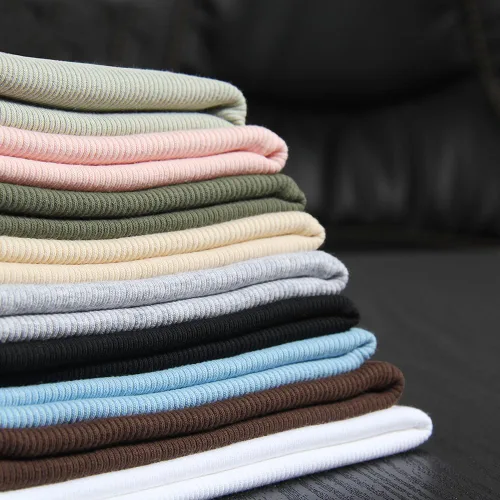 Vista 5 de Roselux Camisetas de verano para mujer, cuello redondo, manga corta, punto acanalado, ajustadas, casuales, básicas