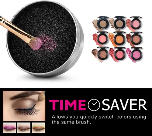 Vista 2 de Luxspire Limpiador de brochas de maquillaje, removedor de esponja de lavado rápido, color de cepillo de maquillaje, herramienta limpiadora