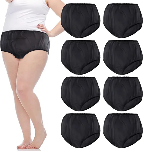 Vista 8 de 9 piezas de ropa interior impermeable para incontinencia, pantalones de plástico a prueba de fugas, protector de incontinencia, protector de pañal