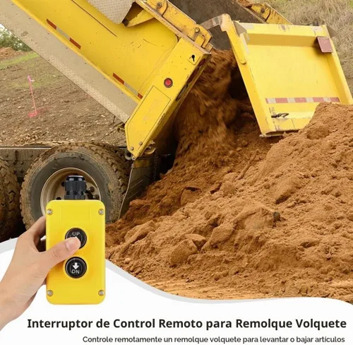 Vista 2 de Homaisson Control remoto de remolque de volcado, interruptor de control hacia arriba y hacia abajo del remolque de 12 V, botón de control remoto