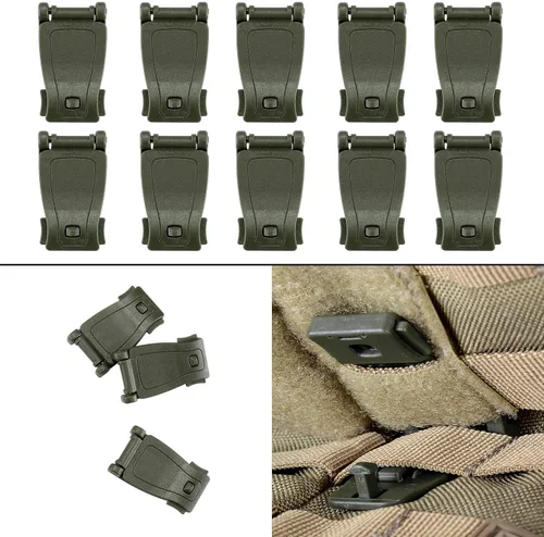 Vista 4 de BOOSTEADY 36 piezas de accesorios para cinturón de mochila táctica y chaleco, anillas en D, clip de bloqueo Grimloc, cuerdas elásticas Web