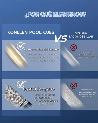 Vista 9 de KONLLEN Maple Pool Cue Stick – Low Deflection Performance Billiard Cue for Adults, Professional Play AK-D1-1st-12.2