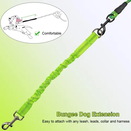 Vista 6 de BTINESFUL Cuerda de amarre para perro de 30 pies + extensión de correa elástica para perro
