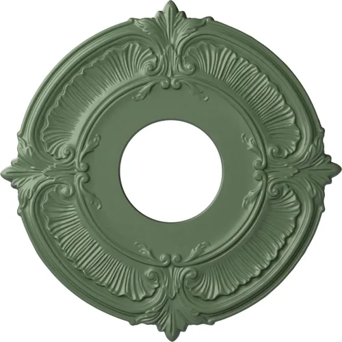Vista 9 de Ekena Millwork CM12ATCGS Medallón de Techo Attica (Se Adapta a Doseles de hasta 3 1/2"), Pátina Verde Cobre Pintada a Mano