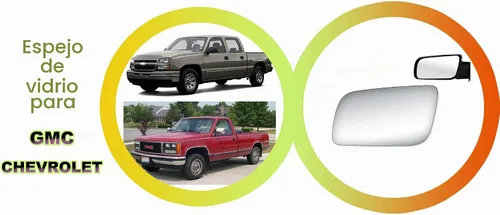 Vista 4 de WLLW Reemplazo de cristal de espejo para Chevy GMC 1992's – 2000's camión izquierdo lado del conductor