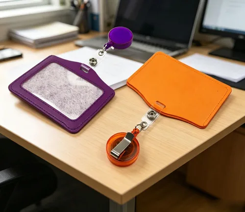 Vista 6 de Soporte para insignia con clip retráctil, soporte para tarjeta